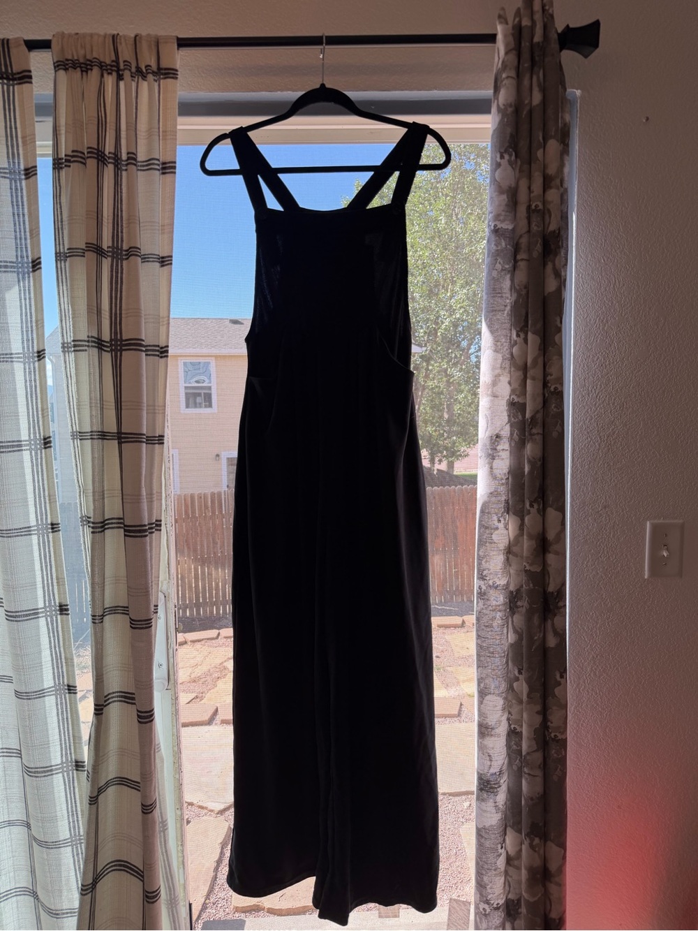 Black Wide-Strap Comfy Overalls with 4 pockets